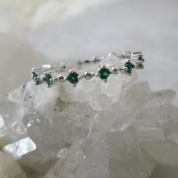 EMERALD 925 Sterling Silver Thin Eternity Band>Wedding, Birthstone, Non Tarnish - Picture 3 of 5